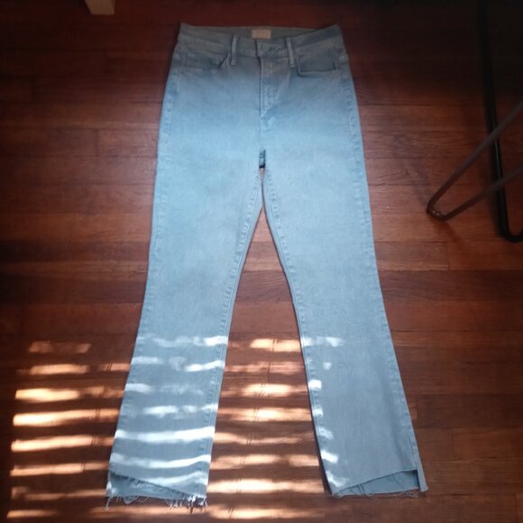 MOTHER the insider crop step fray jeans in Aquatic (sz26) - Picture 4 of 15